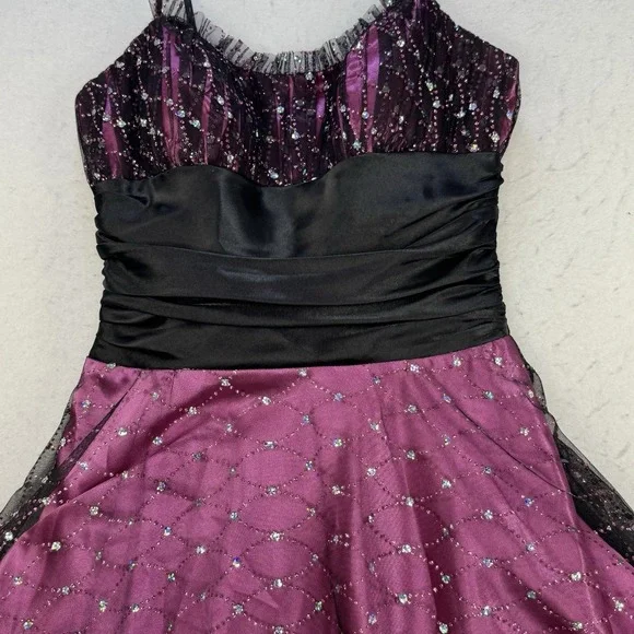 Vintage Y2K Morgan & Co Babydoll Dress Size 7/8 All Over Rhinestone Whimsical - Picture 12 of 13